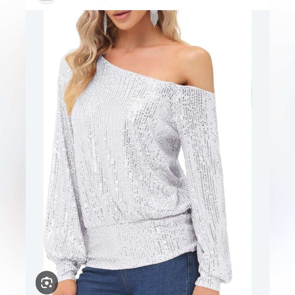 Kancy Kole silver sequin blouse